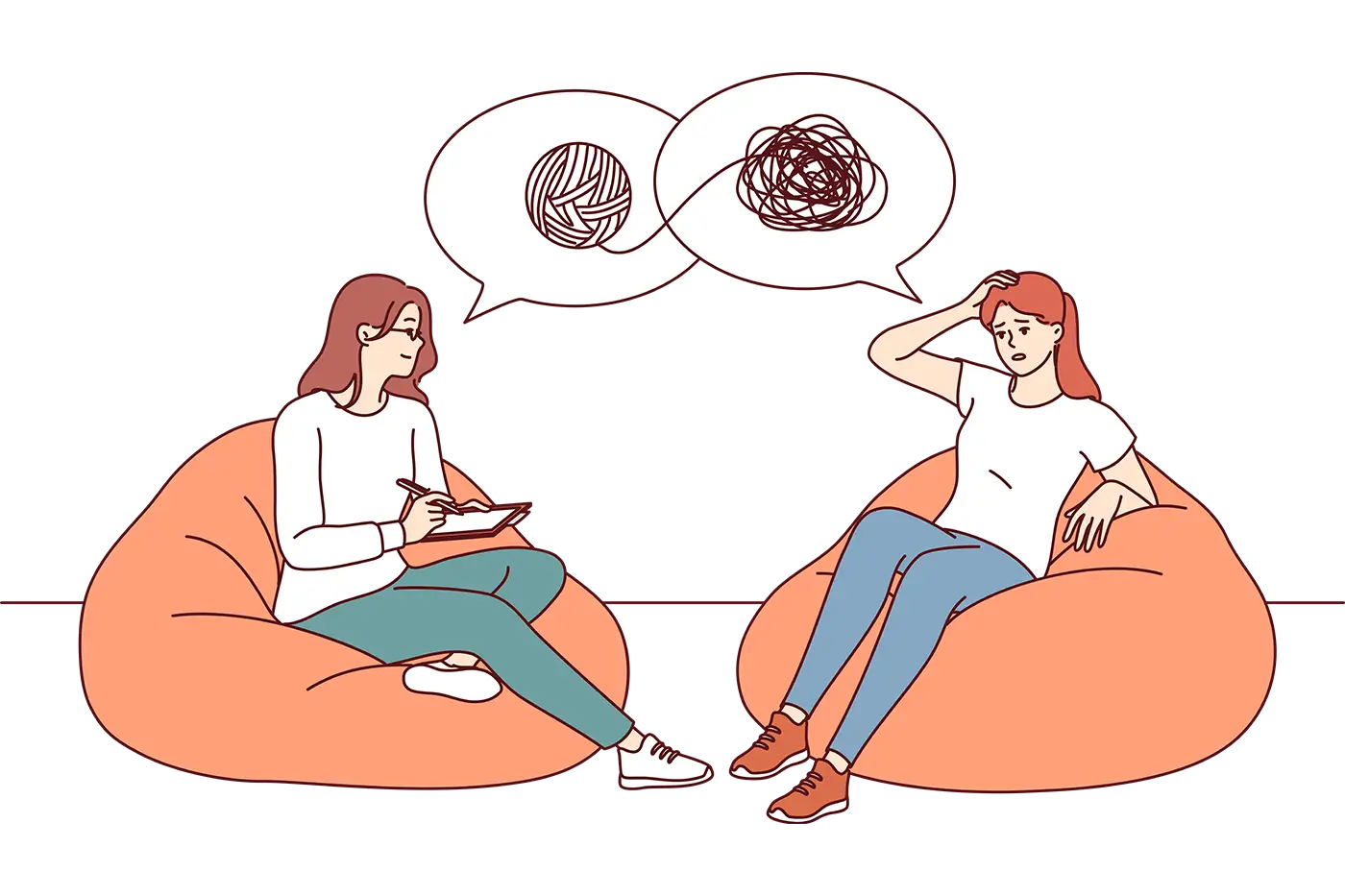 Illustration depicting a counselor with a patient.