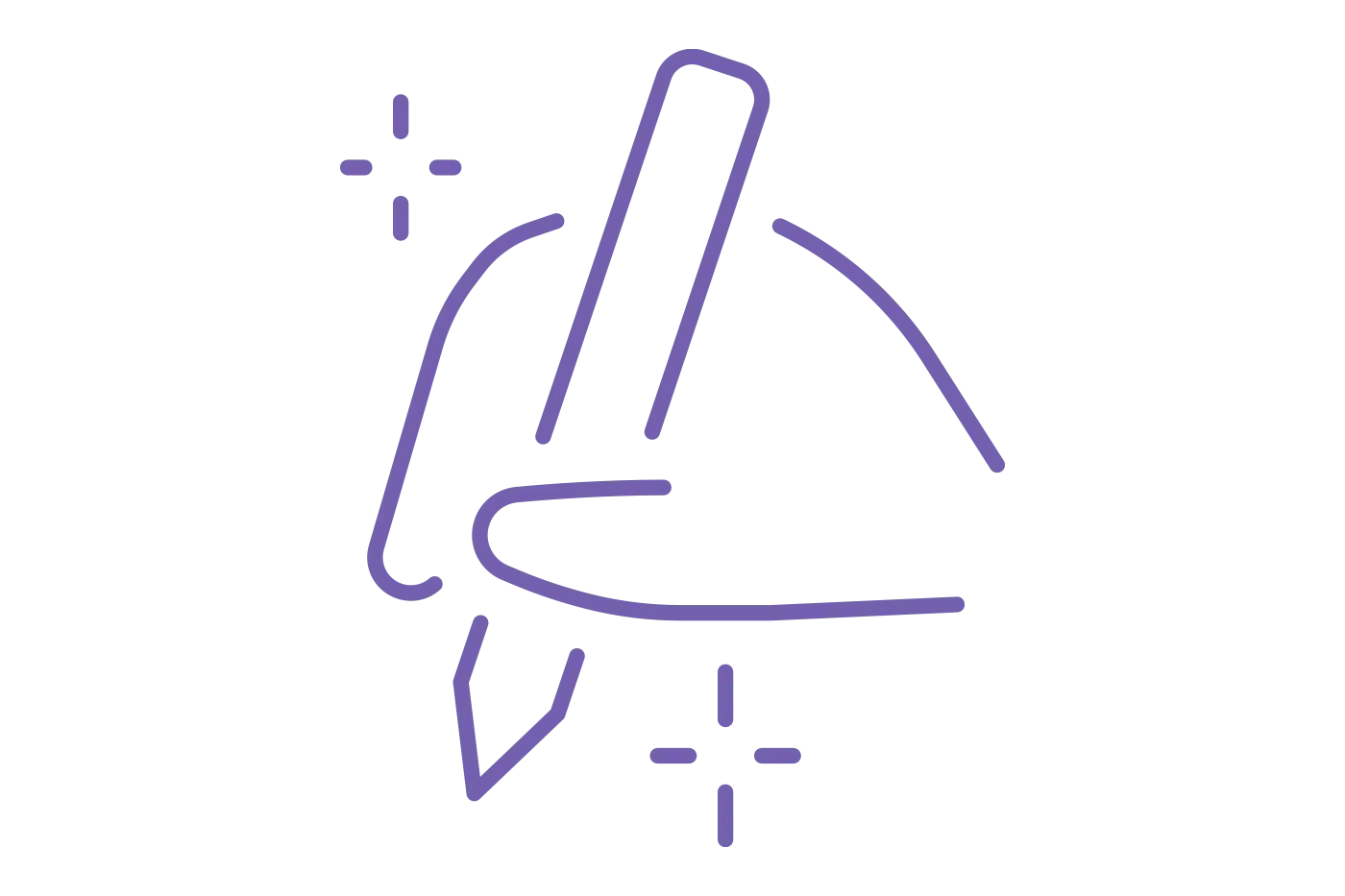 Illustration for a hand writing